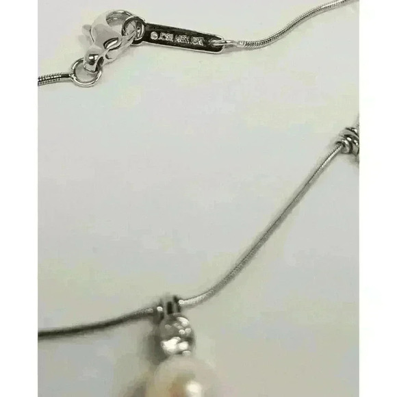 Jose Hess 18kt White Gold Diamond and Pearl Necklace 15.5" .30CTW - Picture 8 of 10